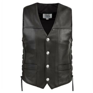 FOX CREEK LEATHER motorcycle vest lace up moto 50 (N6)